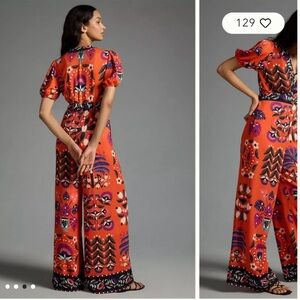 Farm Rio Puff Sleeve Jumpsuit Size XS